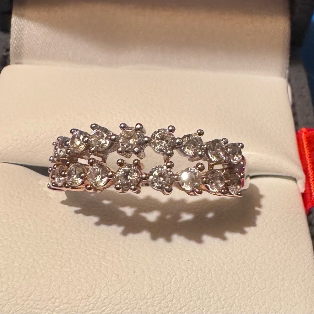 BELLA LUCE(R) 1.66CTW DIAMOND SIMULANT RHODIUM OVER STERLING SILVER AND 14k RG